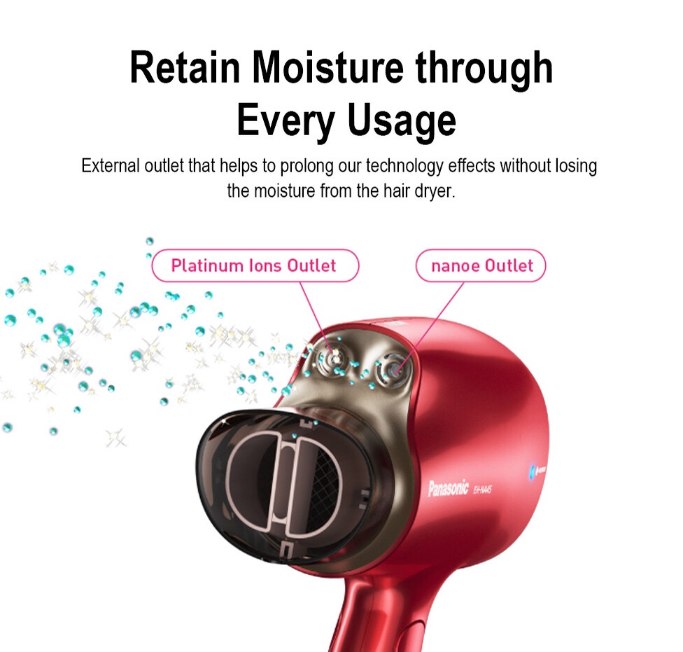 Panasonic Nanoe Hair Dryer 1600w Eh Na45 Platinum Ions Foldable Hair Dryer Shopee Malaysia 8874