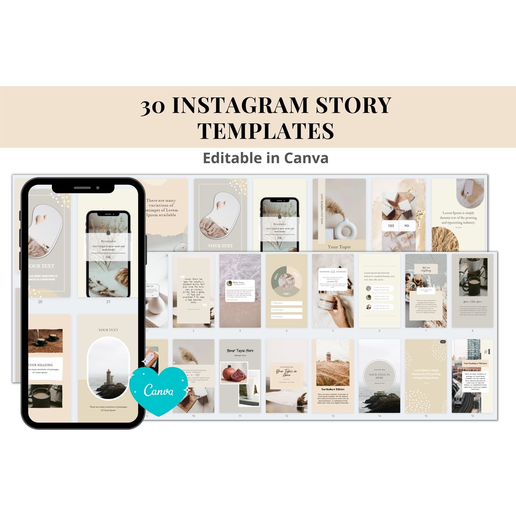Instagram Story Template, Editable in Canva, 30 templates | Shopee Malaysia