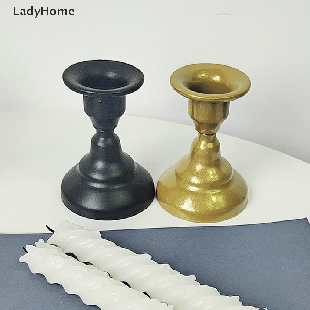 (hotsale) Iron Black Gold Plated Candle Holders For Wedding Party