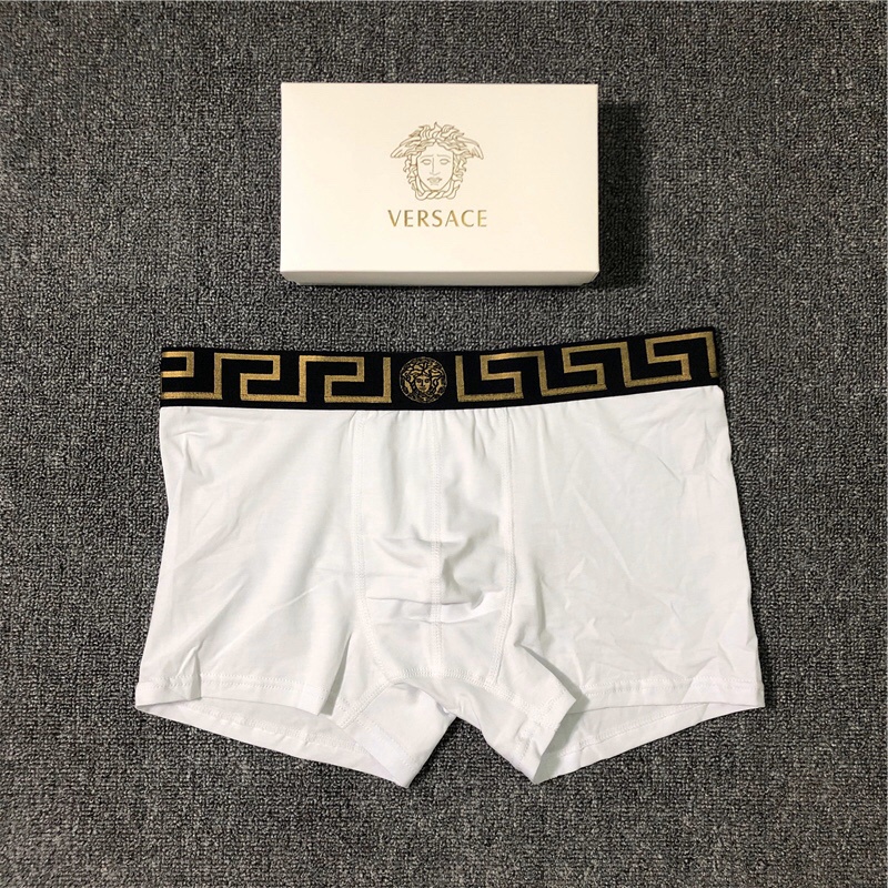 Versace Ready Stock Men s Underwear Breathable Pure Cotton Boxer Shorts Shopee Malaysia