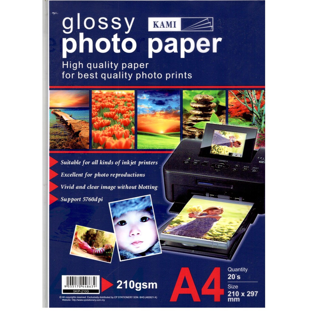 (OFFER) KAMI A4 Glossy Photo Paper 210gsm (20's) | Shopee Malaysia