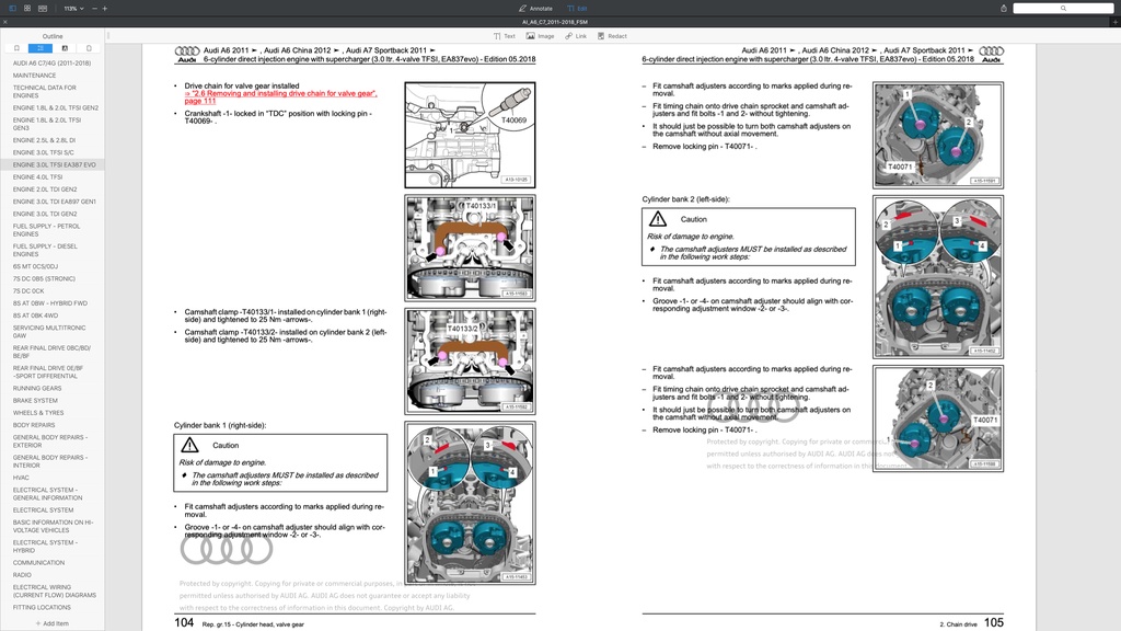 AUDI A6 C7/4G (2011-2018) SERVICE WORKSHOP MANUAL (QR) | Shopee Malaysia