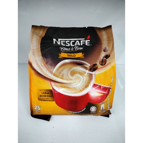 READY STOCK Nescafé Blend & Brew Mild 3 In 1 Premix Coffee 25 Stick ...