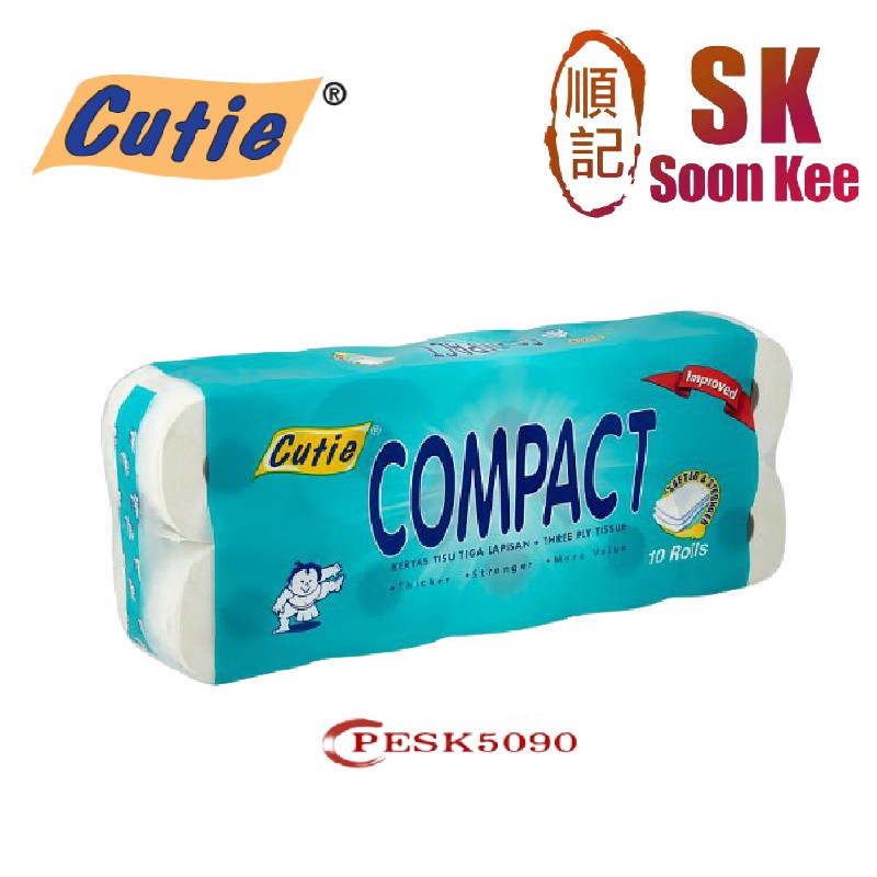 Cutie Compact Toilet Tissue 10rolls ( Green ) | Shopee Malaysia