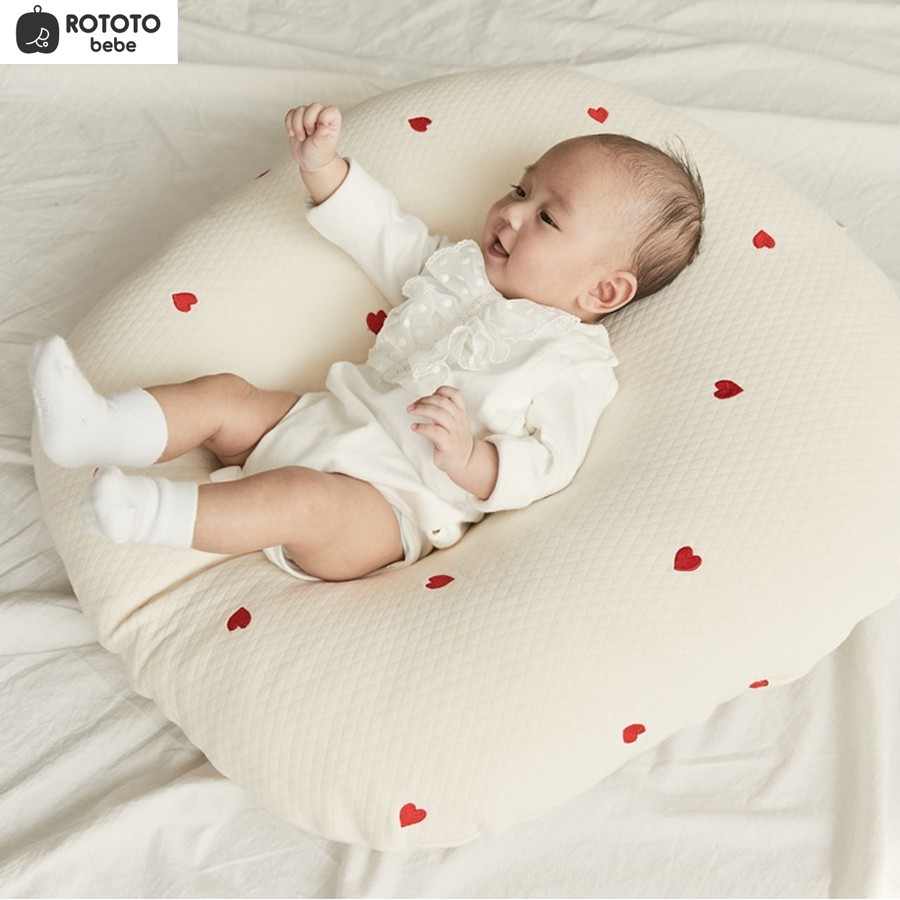 RototoBebe Nursing Pillow No Vomit Cushion Heart Quilted Cotton Bantal
