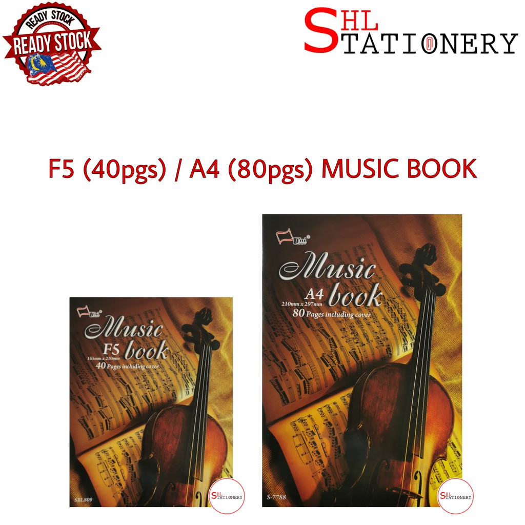 F5 (40 Pages) / A4 (80 Pages) Music Book / Manuscript Book / Buku Muzik ...