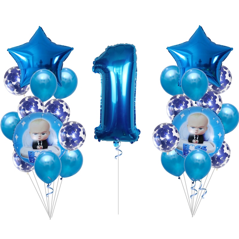 25pcs boss baby Aluminum Balloon kids boy girl 1st 2st Birthday Party ...