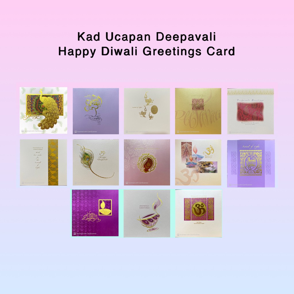 【READY STOCK 🇲🇾】5 Pcs Kad Ucapan Deepavali Happy Diwali Greetings Card ...