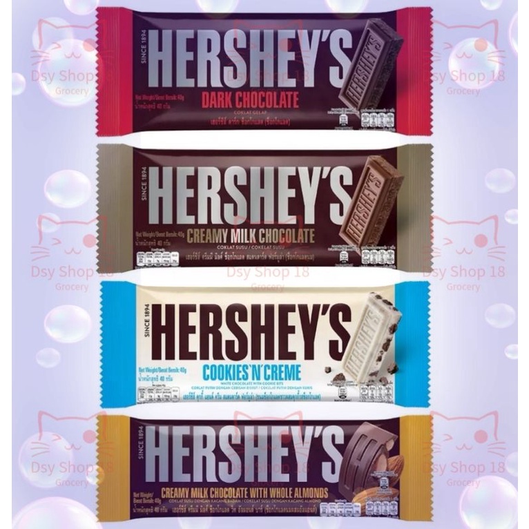 HERSHEY'S Chocolate Bar 40g [Asst] Shopee Malaysia