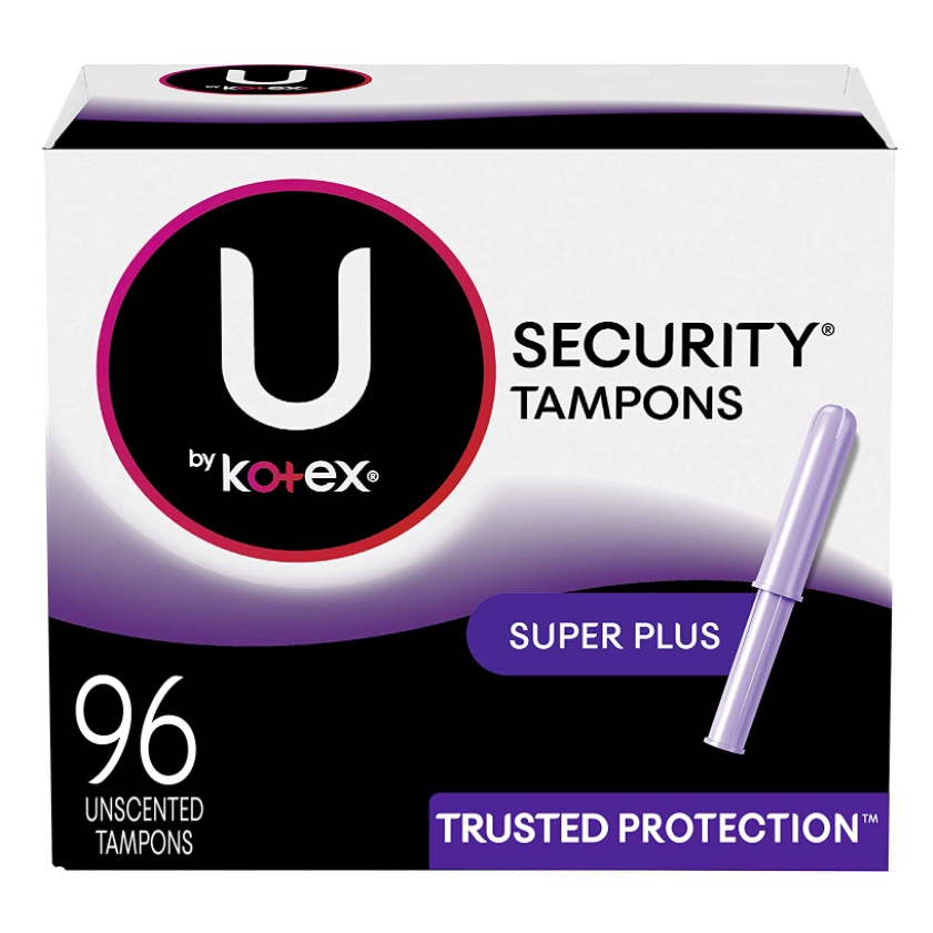 U by Kotex Security Tampons, Super Plus Absorbency, Unscented, 96 Count