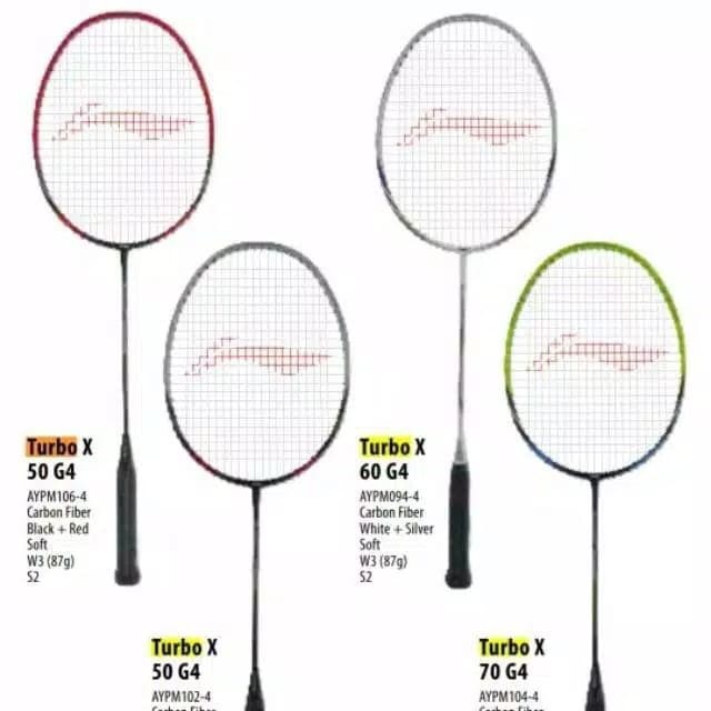 Badminton Lining Turbo Racket X50/X60/X70 G4 Original Free grip