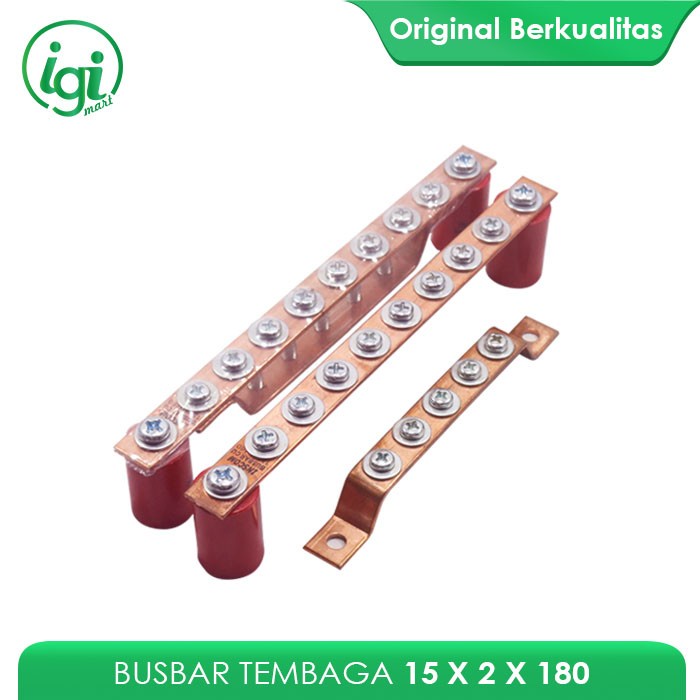 COPPER GROUND BUSBAR 15 X 2 X 180 + GROUND / TERMINAL ZERO INSULATOR ...