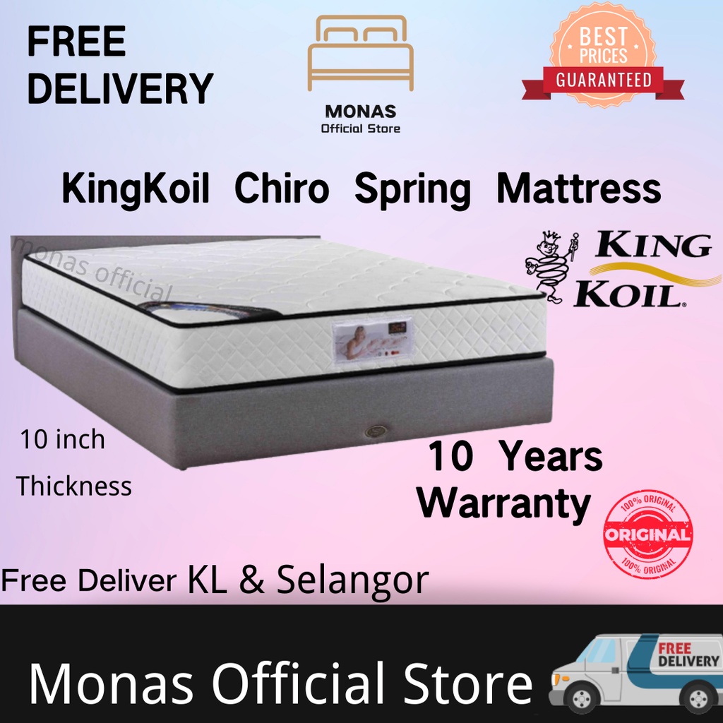 KingKoil Chiropractic Spring Mattress / 10 Years Warranty / 10 inch Thickness / King Koil