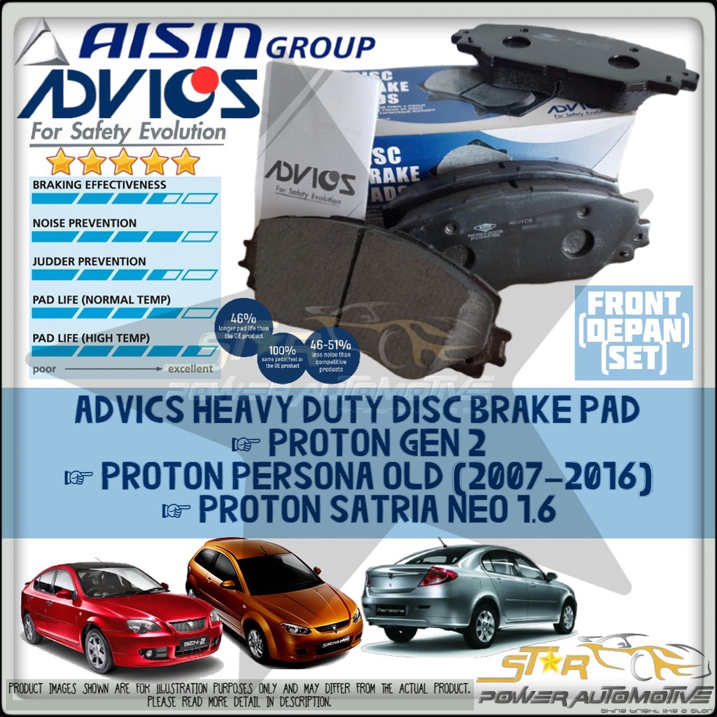 AISIN ADVICS Heavy Duty Proton Gen 2 / Persona Old (2007-2016) / Satria ...