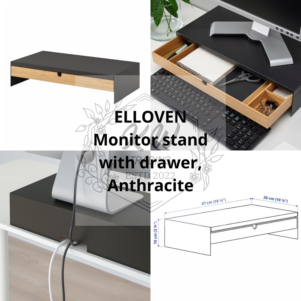 IKEA ELLOVEN Monitor stand with drawer Shopee Malaysia