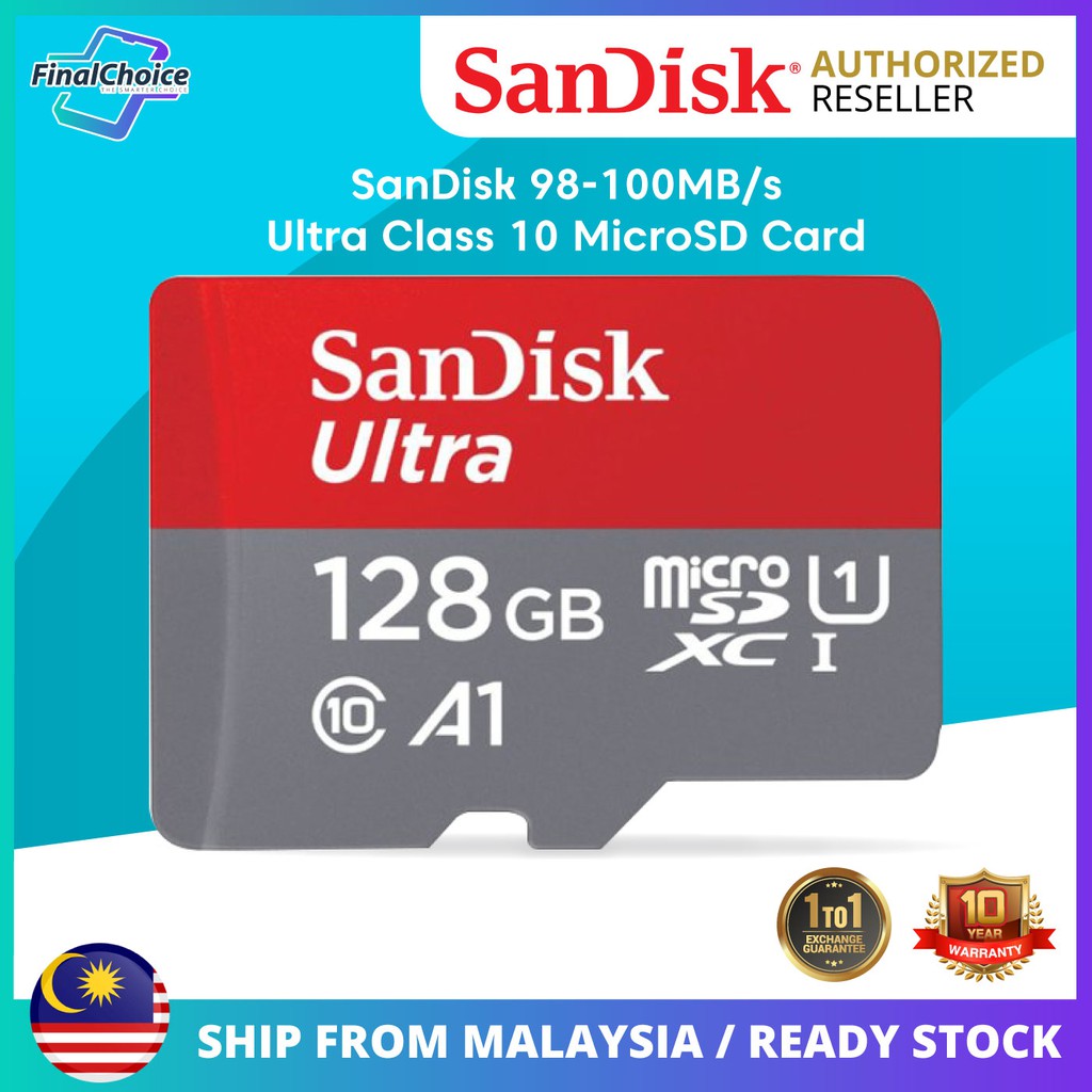 SanDisk Ultra 128GB 100MB/S /120MB/S /140MB/S MicroSD Ultra A1 Class 10 ...