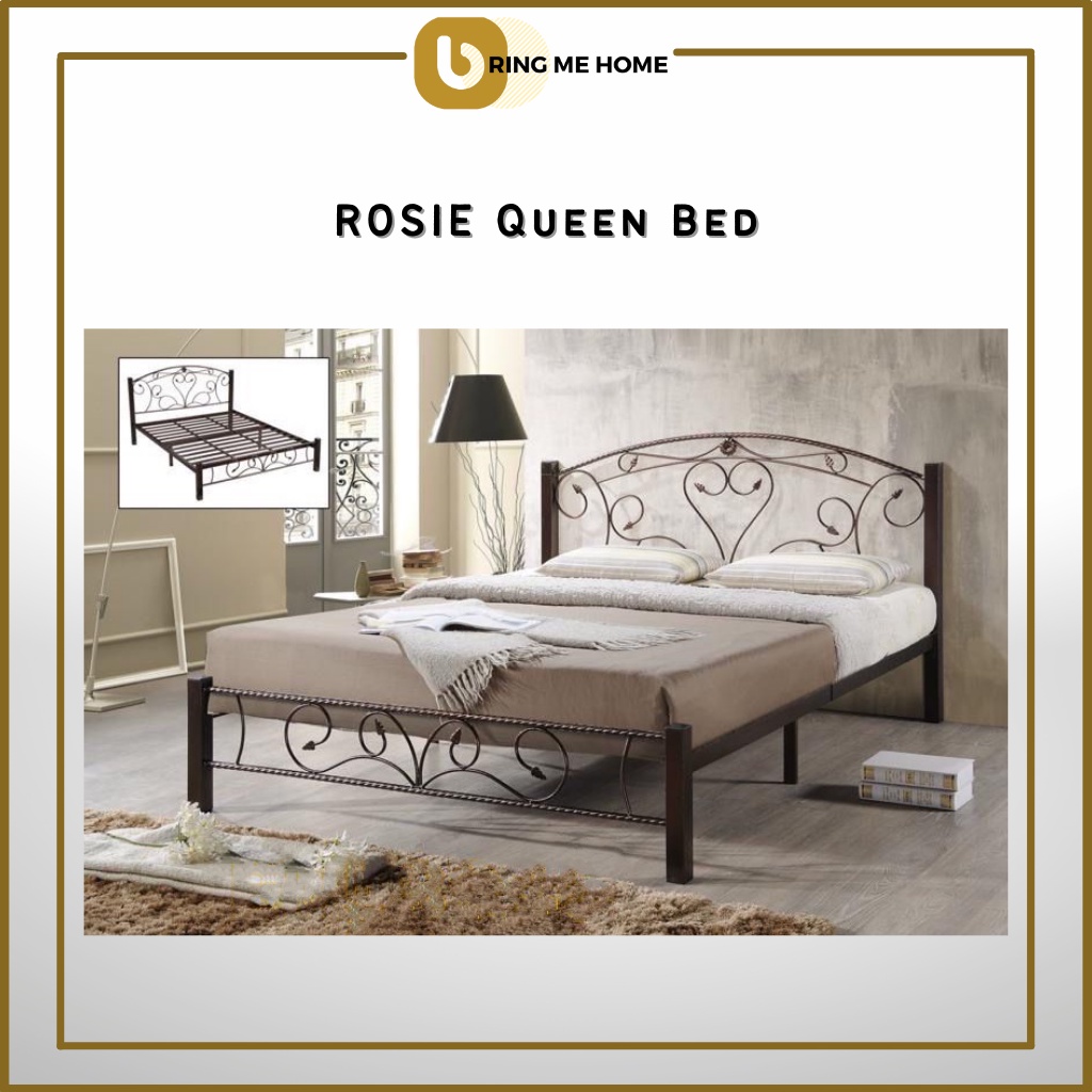 ROSIE Queen Size Metal Bedframe Queen Bed Frame Metal Bed Queen Metal ...