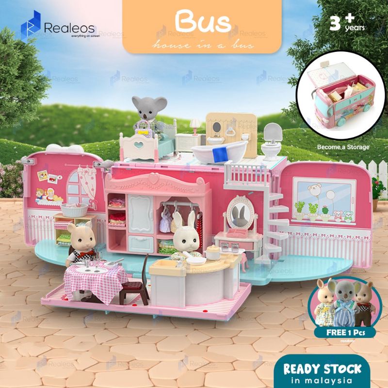 (Bus) Koala Town Diaries Kids Girl Doll Dollhouse Playset Role Playing ...