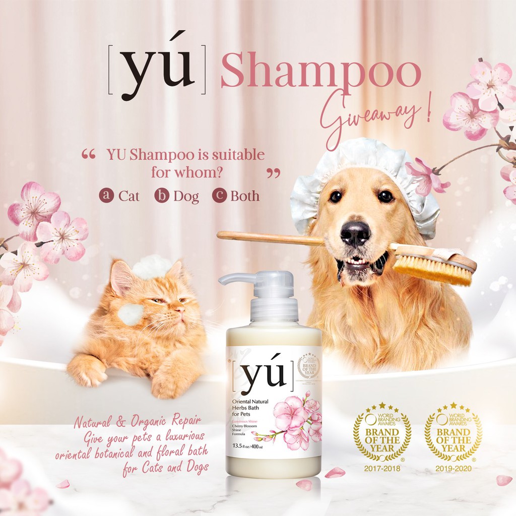 YU Oriental Natural Herbs Pet Shampoo For Cats Dogs 400ml Shopee Malaysia