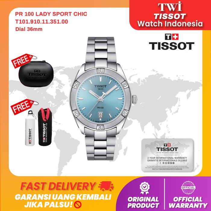 Jam Tangan Wanita Analog Tissot T101.910.11.351.00 PR 100 Lady