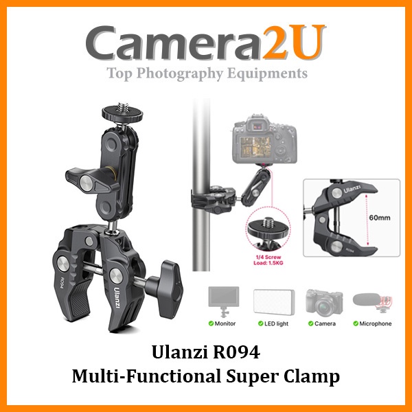 READY STOCK Ulanzi R094 Multi-Functional Super Clamp with Double Ball ...
