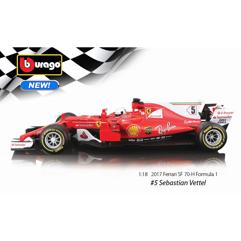 Modellino F1 Bburago 1/18 Ferrari SF70H #5 S. Vettel | Motorsport
