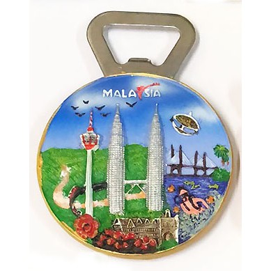 MALAYSIA SINGAPORE SOUVENIR 3D RESIN / FOIL FRIDGE MAGNET !! KLCC PETI ...