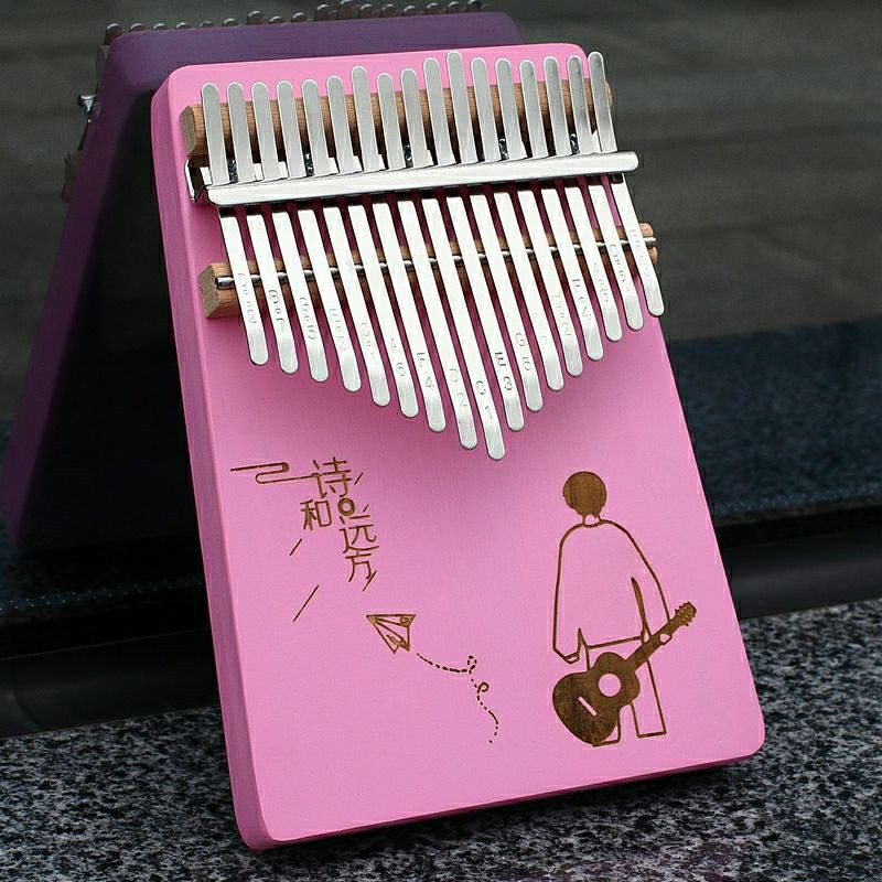 Kersus Pink Kalimba👣 17 Keys Kalimba Thumb Piano Acoustic Finger Piano ...