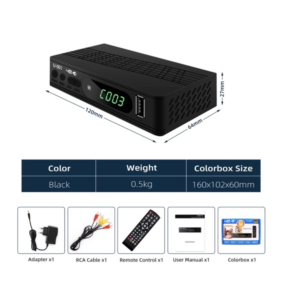[Ready Stock] MYTV Decoder Box DVBT2 HD DTTV Set Top Box | Shopee Malaysia