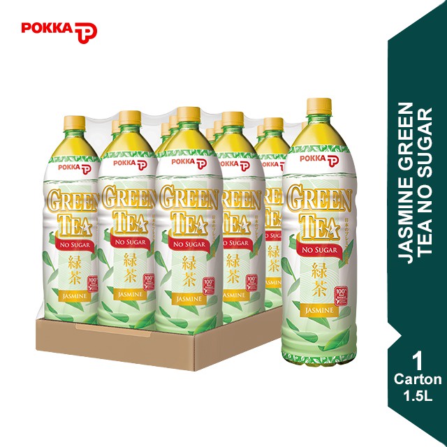 Pokka Jasmine Green Tea No Sugar 1 Carton (12 x 1.5L) | Shopee Malaysia