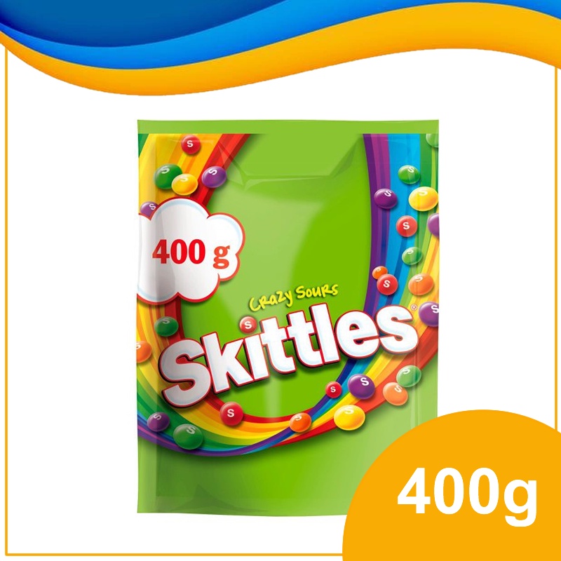 Skittles Crazy Sours Pouch 400g (Exp:27 OCTOBER 2024) | Shopee Malaysia