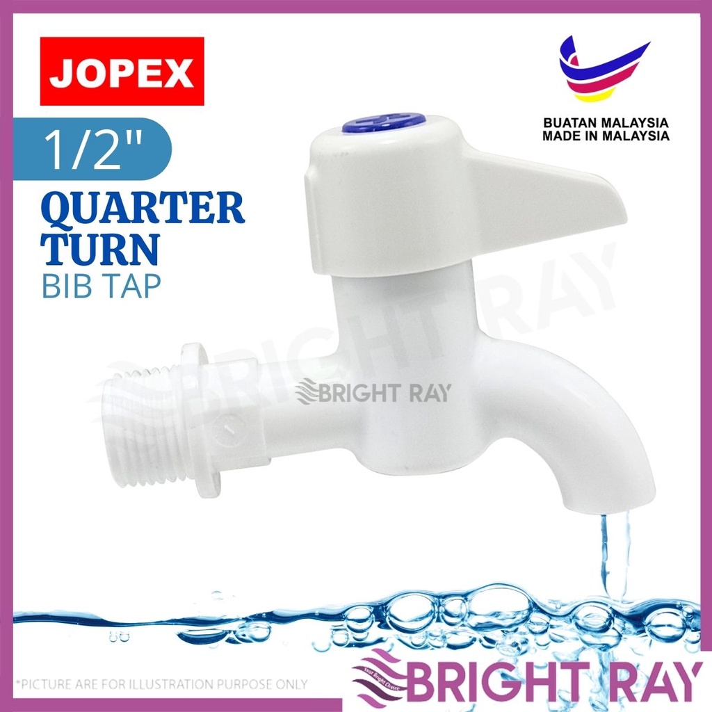 Ready Stock Jopex Quarter Turn Pvc Bib Tap Water Tap Plastic Bib