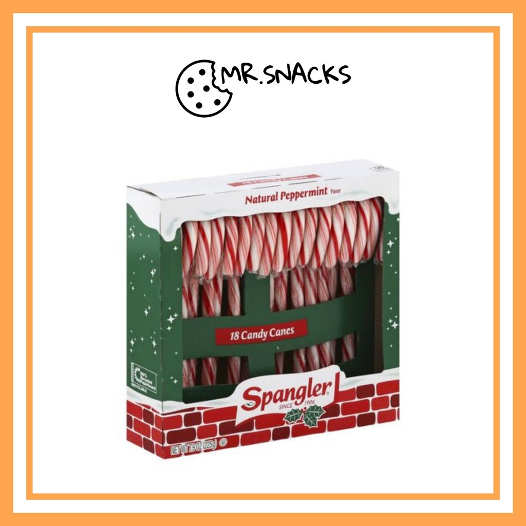 Spangler Natural Peppermint Candy Canes Red White 225g (18 counts