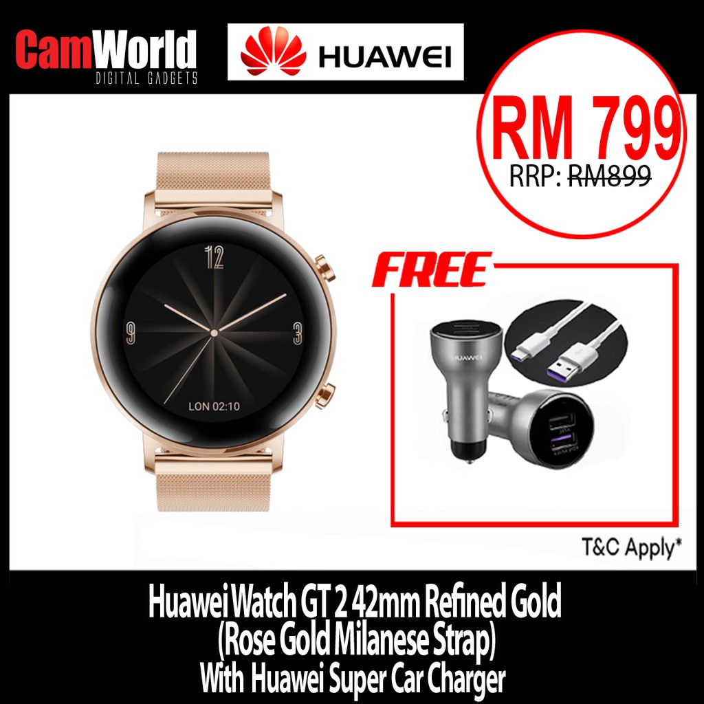 Huawei watch gt 2 elegant edition 42mm refined gold hot sale