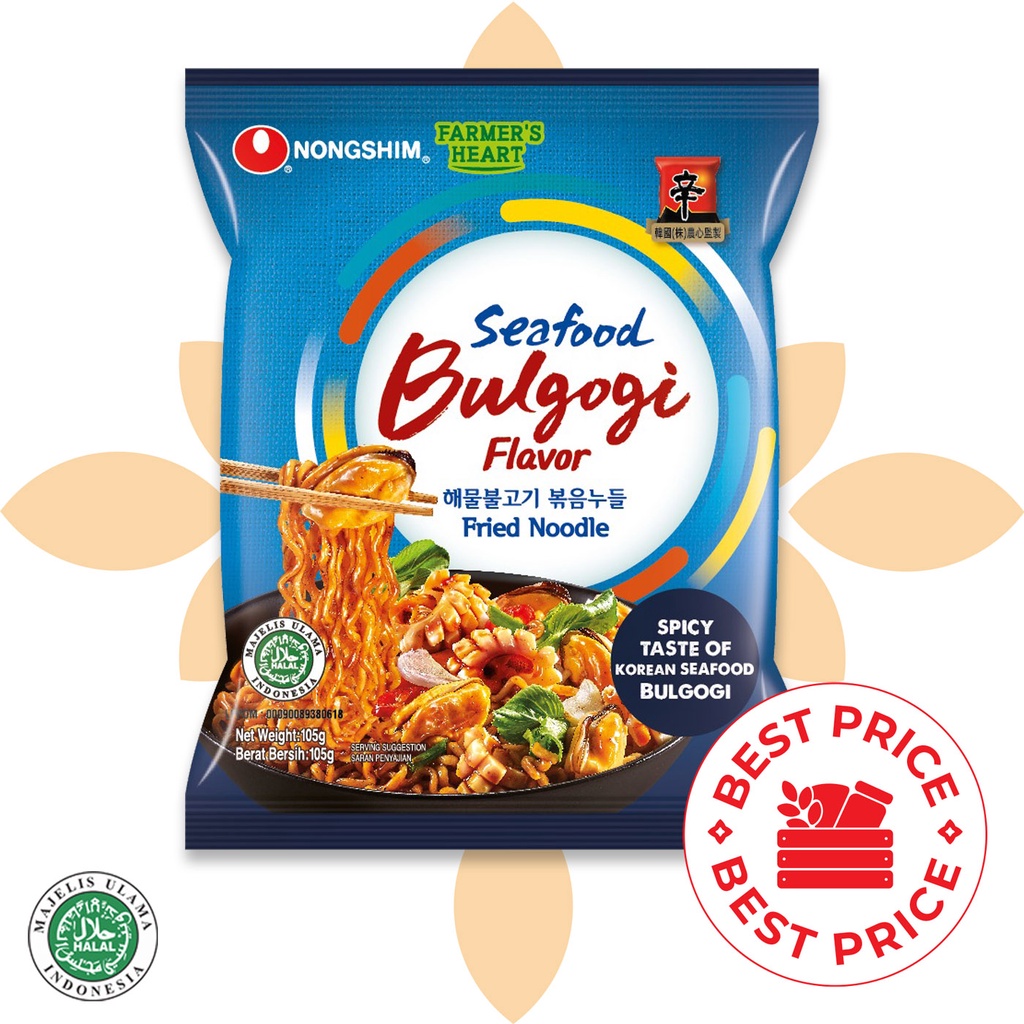 Nongshim - SEAFOOD BULGOGI FRIED NOODLE RAMYUN - 105 GR | Shopee Malaysia