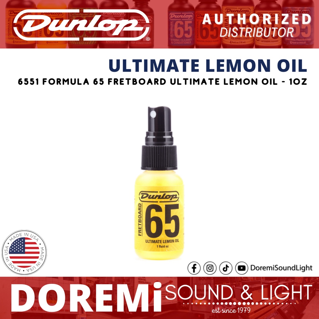 Jim Dunlop 6551 Formula 65 Lemon Oil Fretboard Polish and Cleaner, 1oz