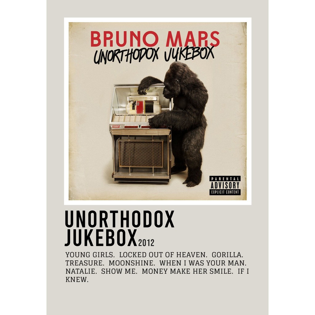 【READY STOCK】Poster Cover Album Unorthodox Jukebox by Bruno Mars