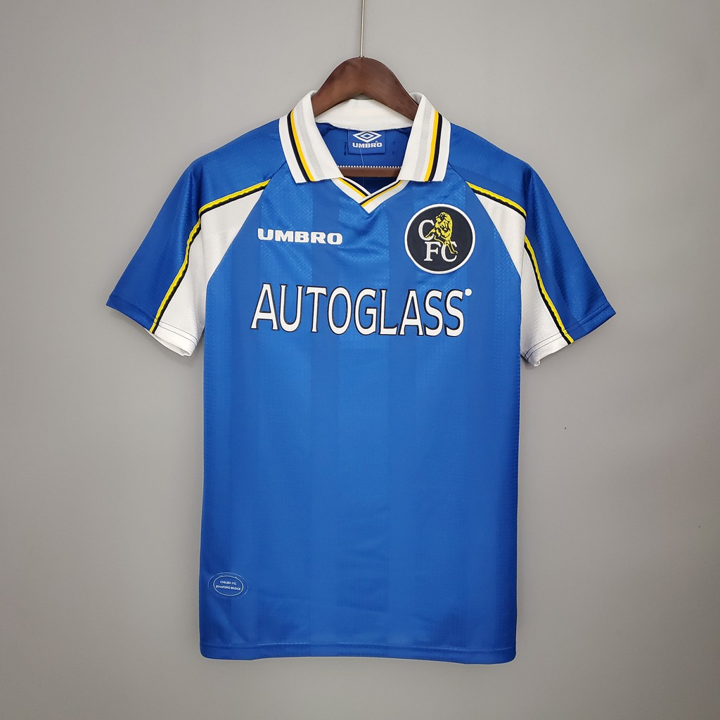 Maillot De Foot Vintage Chelsea Umbro 97/99 – Autoglass, Bleu, Taille XXL, Excellent état