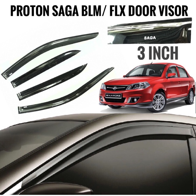 Proton Saga Blm Flx Door Visor Door Air Press 3 Inch Shopee Malaysia