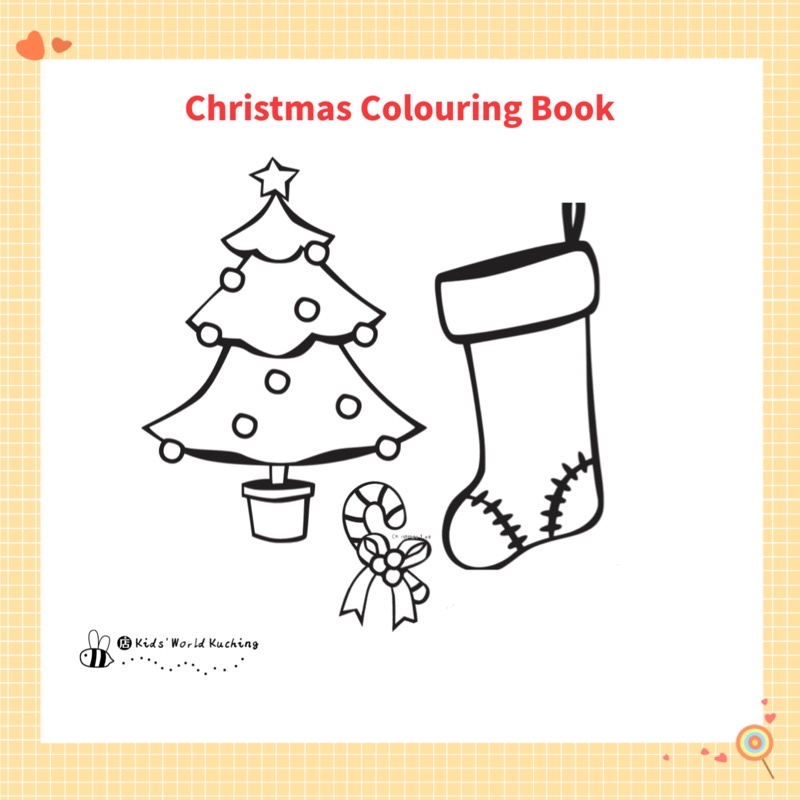 Christmas Colouring Book PDF Buku Warna Krismas 圣诞节彩色书 Learn Vocabulary Learn Colour Montessori ...