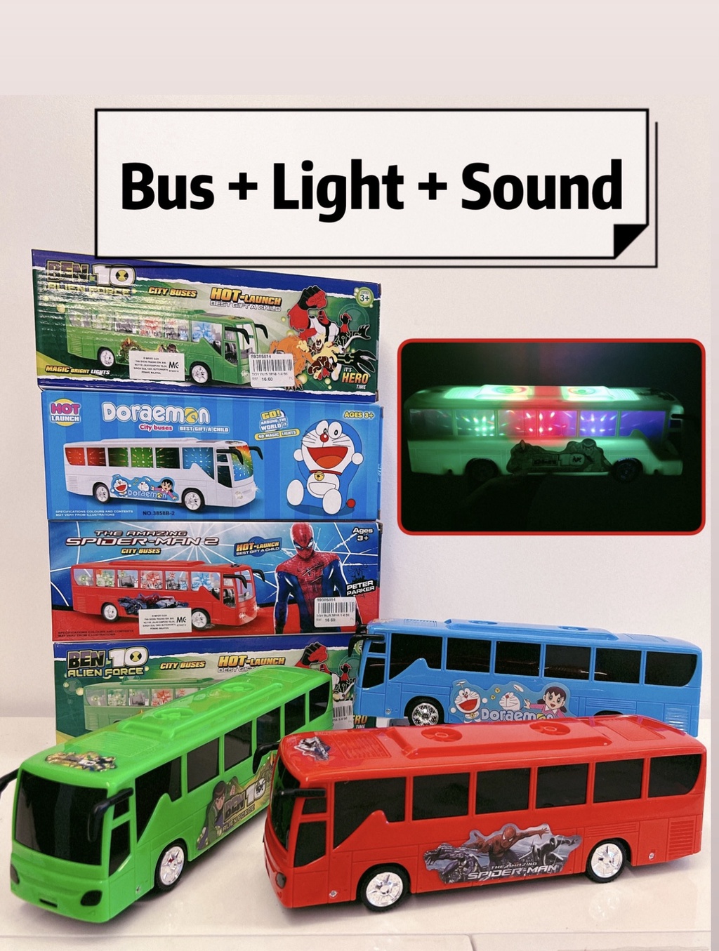 School Bus With LED Light and Sound Toys Bas Mainan City Bas/Bas ...
