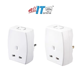Masterplug Travel Adapter with 2 USB (2.1A) UK (TAUSBEUR2-MPA) / (TAUSBUSA2-MP)