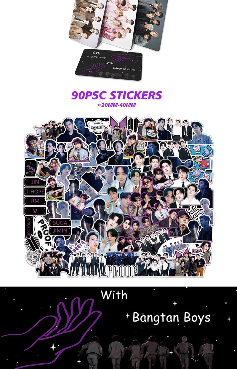 BTS Album proof surrounding support gift bag stand-up keychain sticker ...