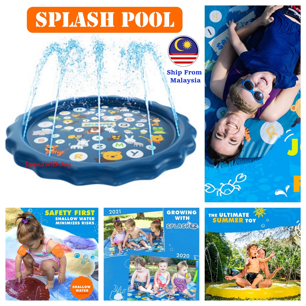 【SpendWithJoy】170cm Swimming Pool Sprinkle & Splash Play Mat for Kids ...