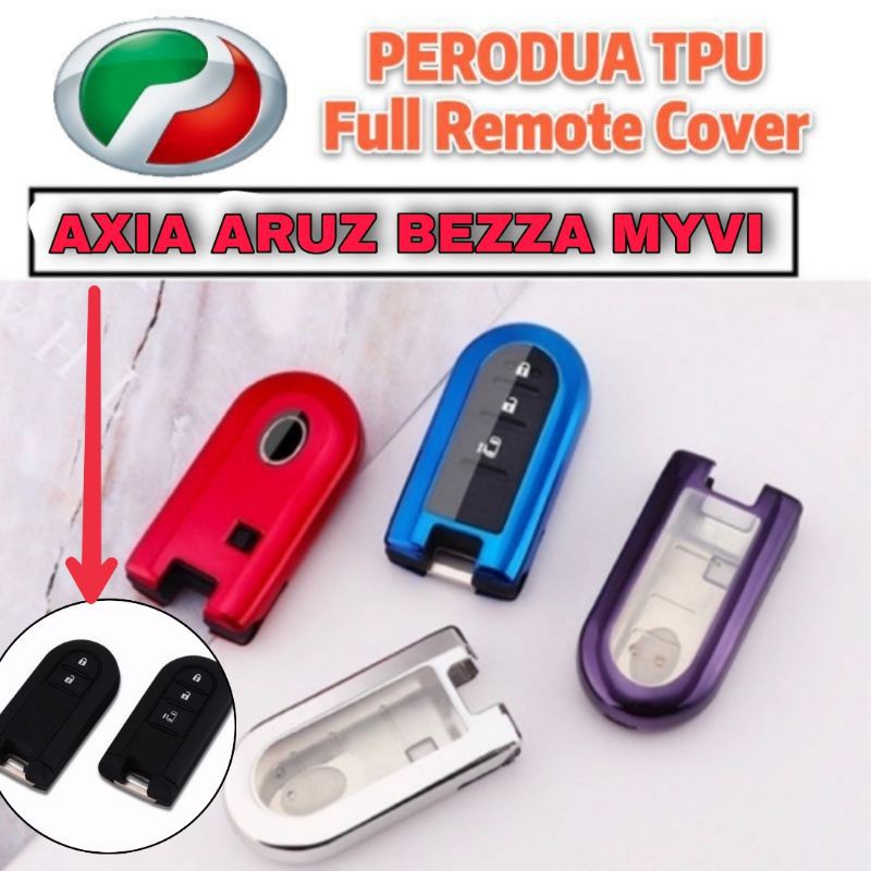 Chrome Perodua Car remote Cover Shining TPU Remote Casing Cover kunci ...