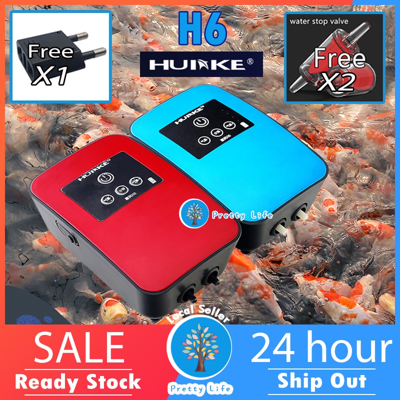 🐟ORIGINAL🐟 HUIKE H6 ACDC Lithium Battery Oxygen Pump 电池氧气泵停电 | Shopee ...