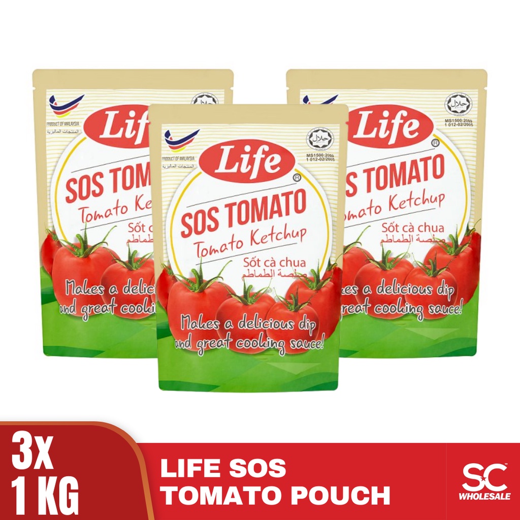 LIFE Tomato Ketchup Sos Tomato Sauce Pouch Refill Packet 1kg Shopee
