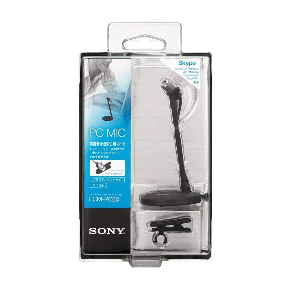 Sony ECM-PC60 Mini Electret Condenser PC Microphone with Tabletop Stand ...