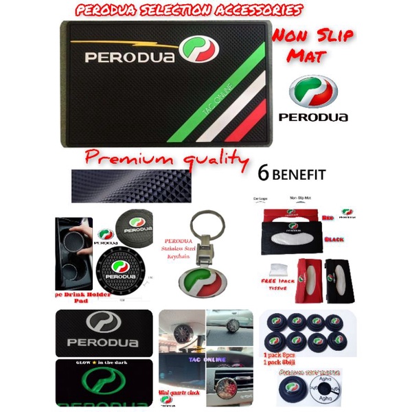 Perodua Auto Accessories Logo Emblem Dashboard mat Anti Slip Leather ...