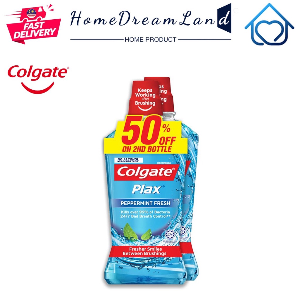 Colgate Plax Peppermint Mouthwash Valuepack 750ml x 2 | Shopee Malaysia